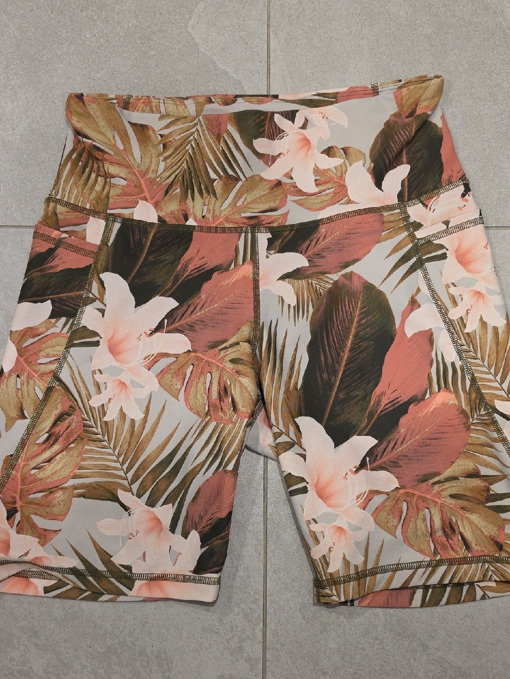Old Navy Floral Tropical Bike Shorts in Pink, Green, Brown